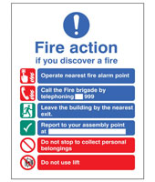 Fire Action sign