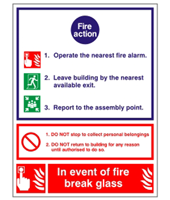 Fire Action sign