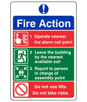 Fire Action sign