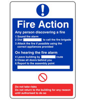 Fire Action sign